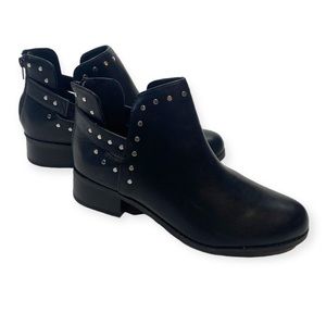 Lane Bryant Black Leather Biker Ankle Booties - Edgy Grunge, Women Size 10Wide